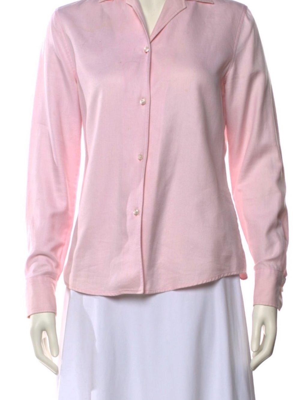 Loro Piana Pale Pink Silk Button-Down Shirt